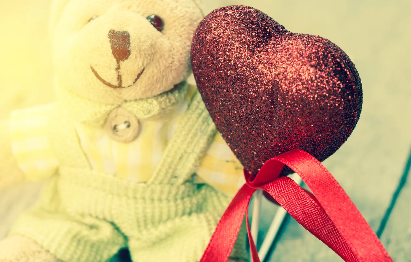 Фото обои любовь, игрушка, сердце, мишка, love, heart, romantic, valentines