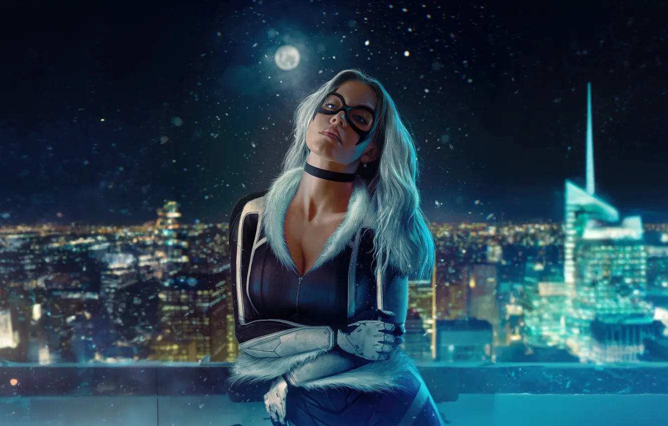 Фото обои cat, sydney sweeney, x-black