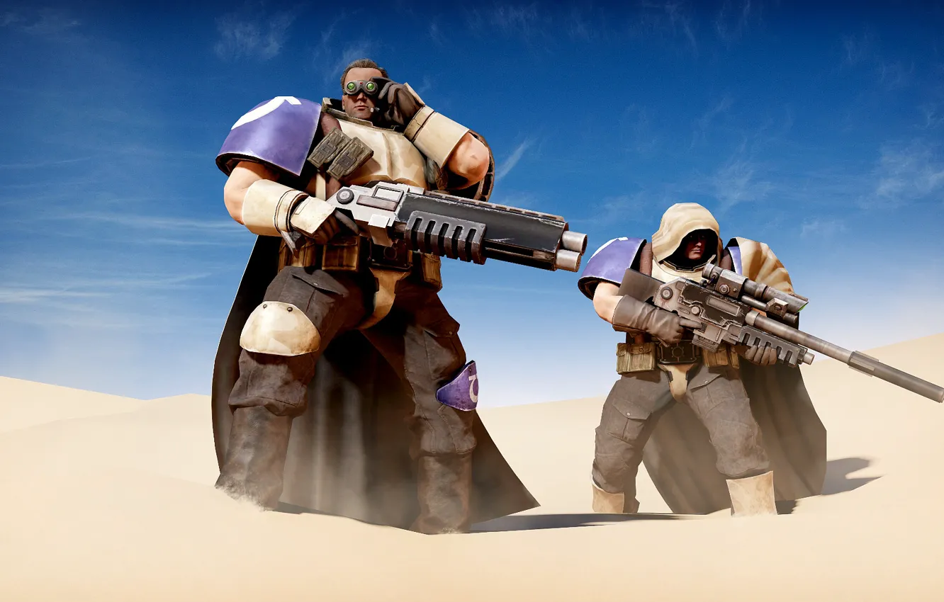 Фото обои оружие, пустыня, воины, scouts desert, Desert Sneakers