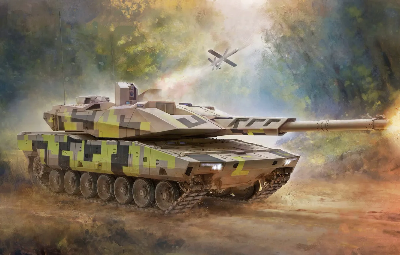 Фото обои Германия, Танк, Бундесвер, Основной боевой танк, KF51 Panther