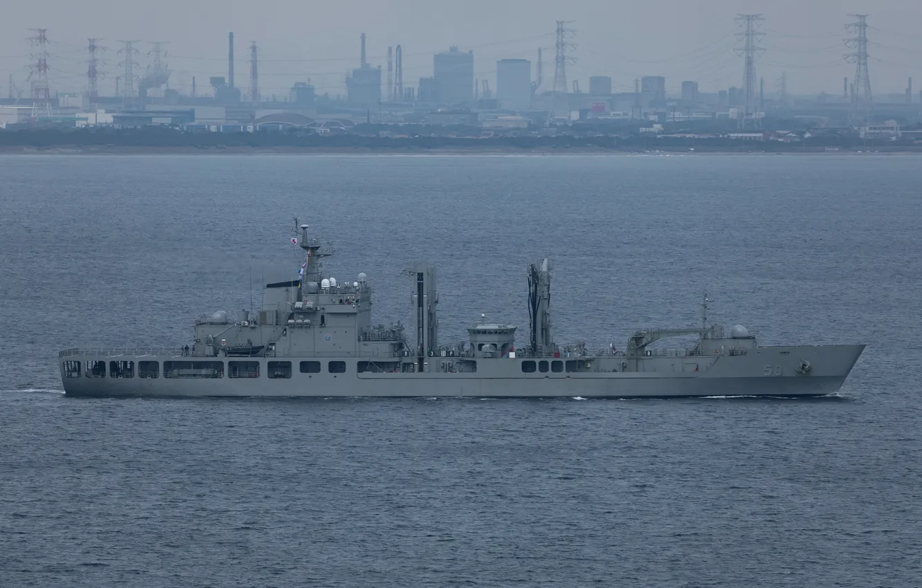 Фото обои корабль обеспечения, ВМС Республики Корея, ROKS Daecheong, AOE-58