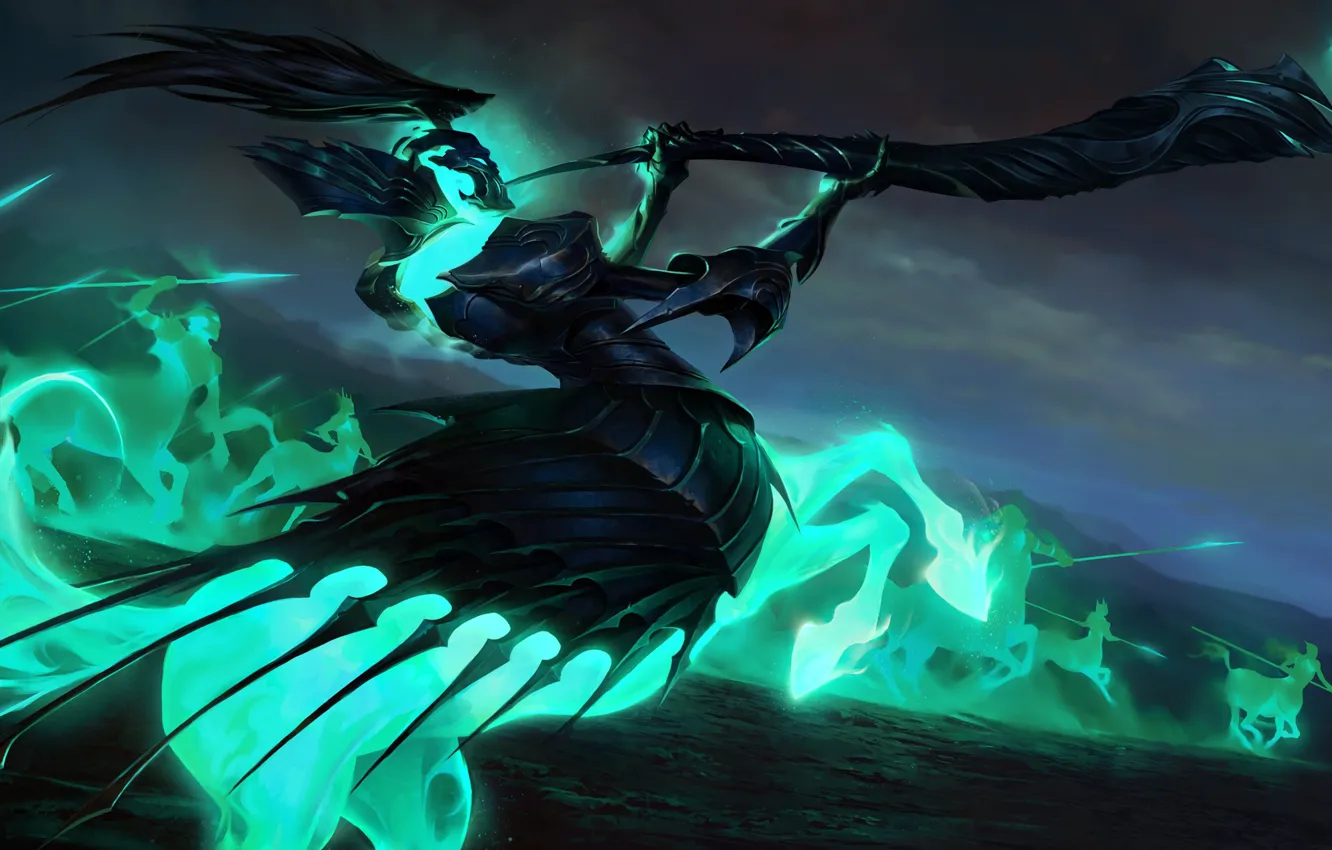 Фото обои ночь, существо, светится, Legends of Runeterra