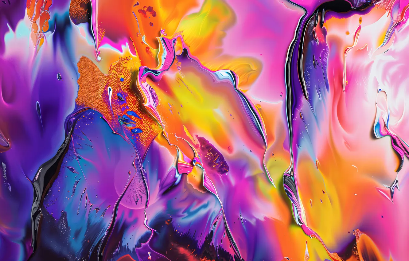 Фото обои Abstract, Digital art, Multicolor, Fluid art