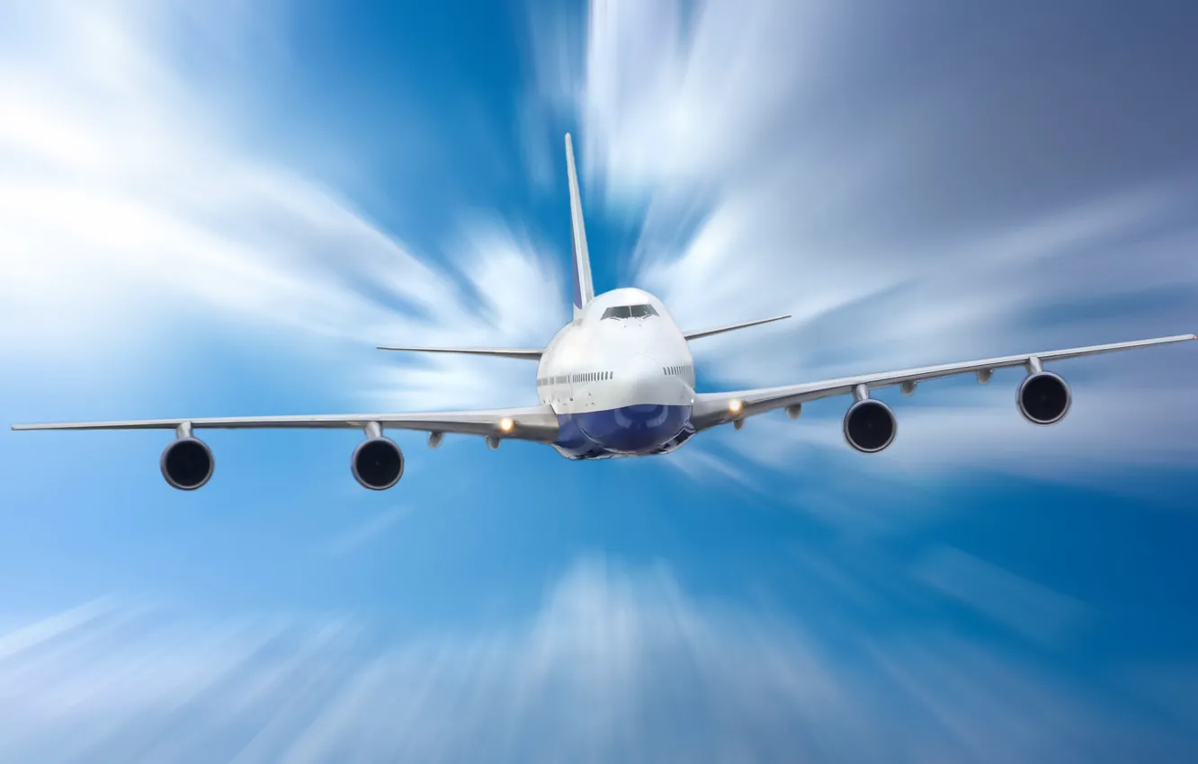 Фото обои sky, clouds, plane