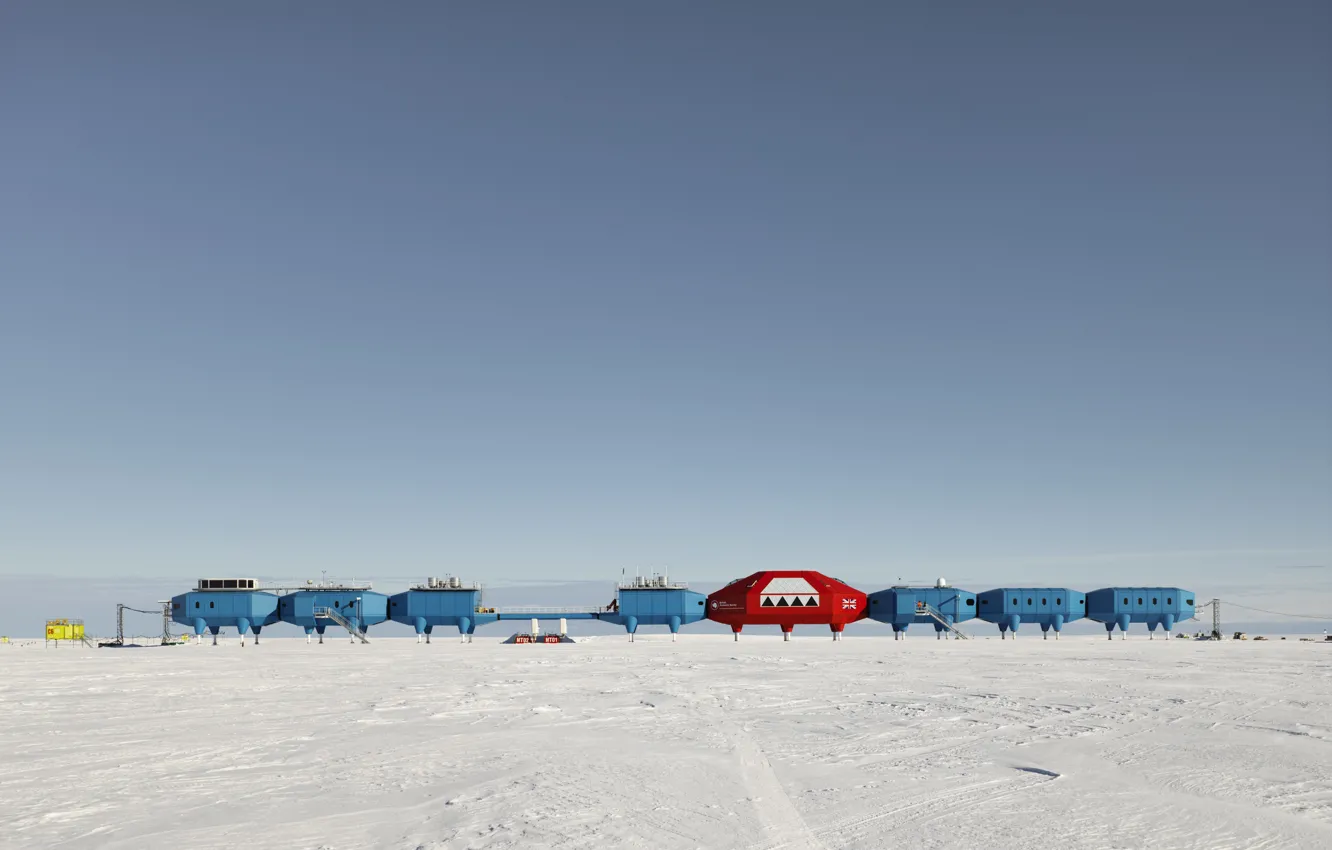Фото обои снег, техника, Арктика, HalleyVI, исследовательская станция, HBA