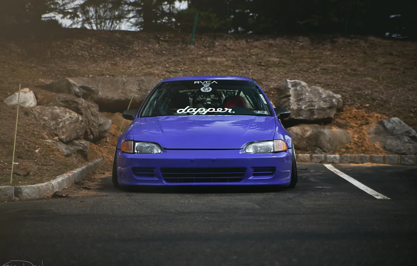 Фото обои Purple, Honda Civic, цивик, stance. хонда