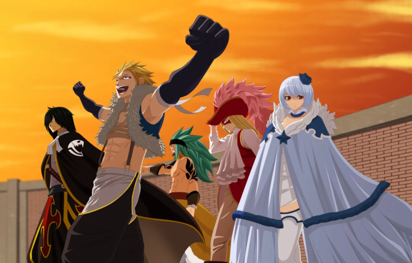 Фото обои девушка, аниме, арт, парни, Fairy Tail