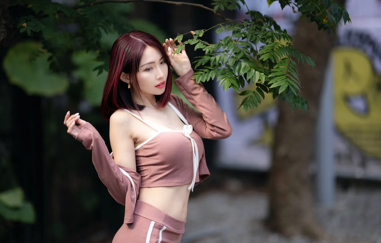 Фото обои девушка, портрет, азиатка