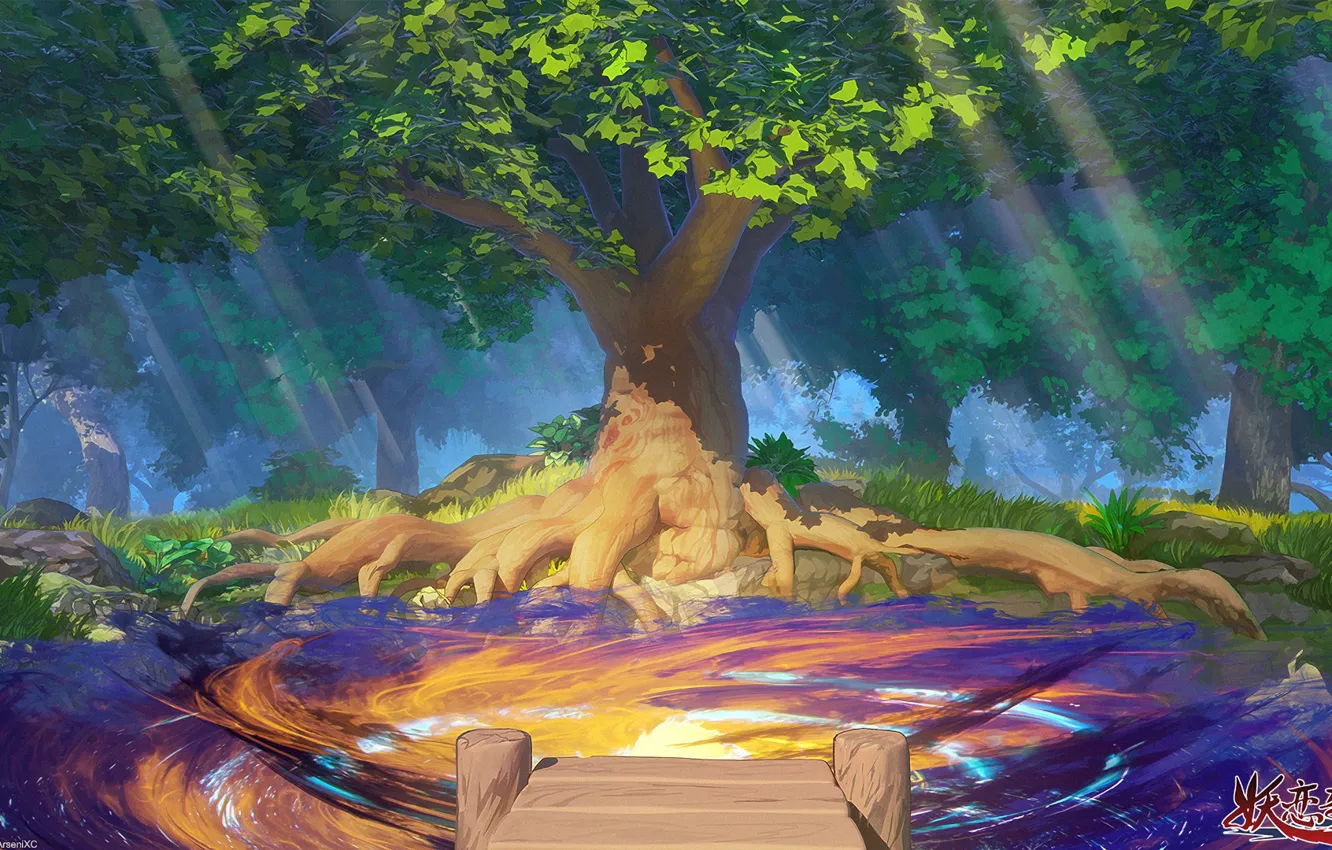 Фото обои природа, дерево, арт, Forbidden Fairy Tales