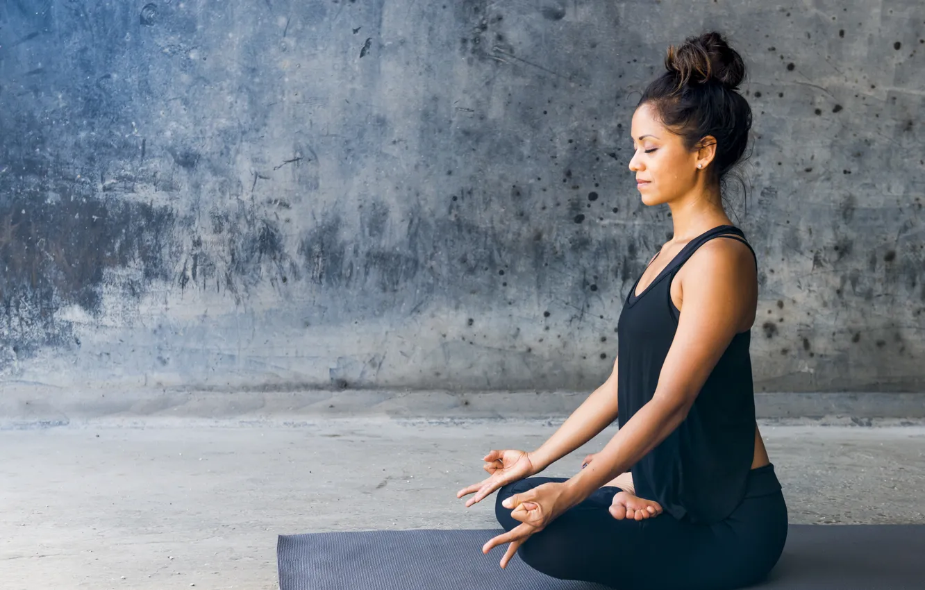Фото обои pose, yoga, meditation
