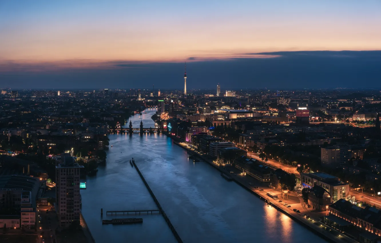 Фото обои tower, river, Germany, Berlin, Fernsehturm