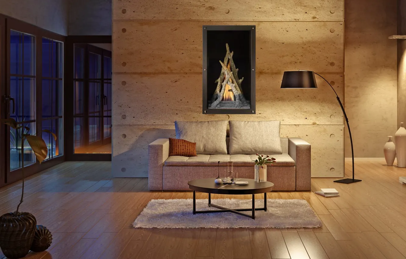 Фото обои дизайн, стиль, интерьер, софа, гостиная, Vertical house