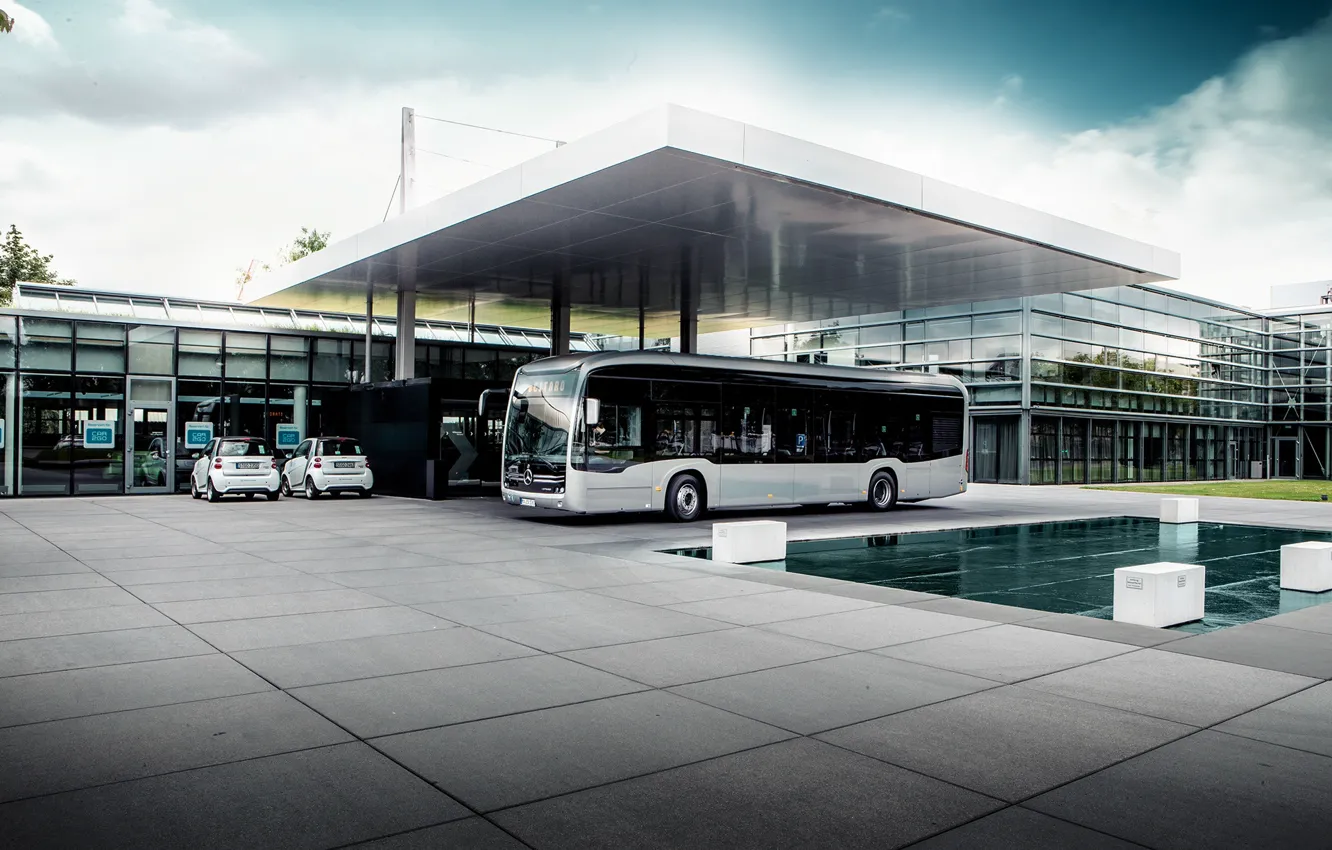 Фото обои транспорт, сооружение, автобус, Mercedes Benz, ELECTRIFY eCitaro