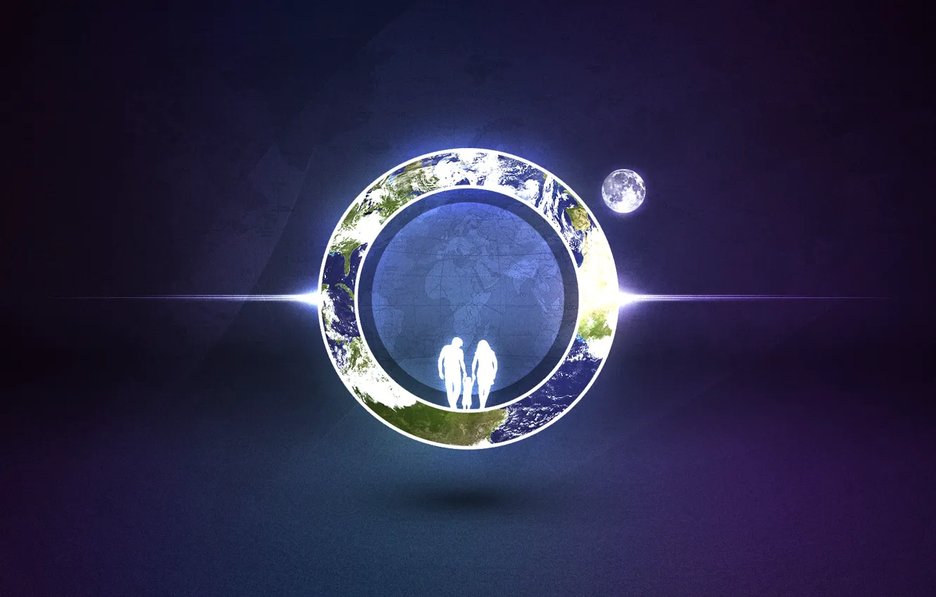 Фото обои земля, мир, world, круг, earth, семья, circle, family