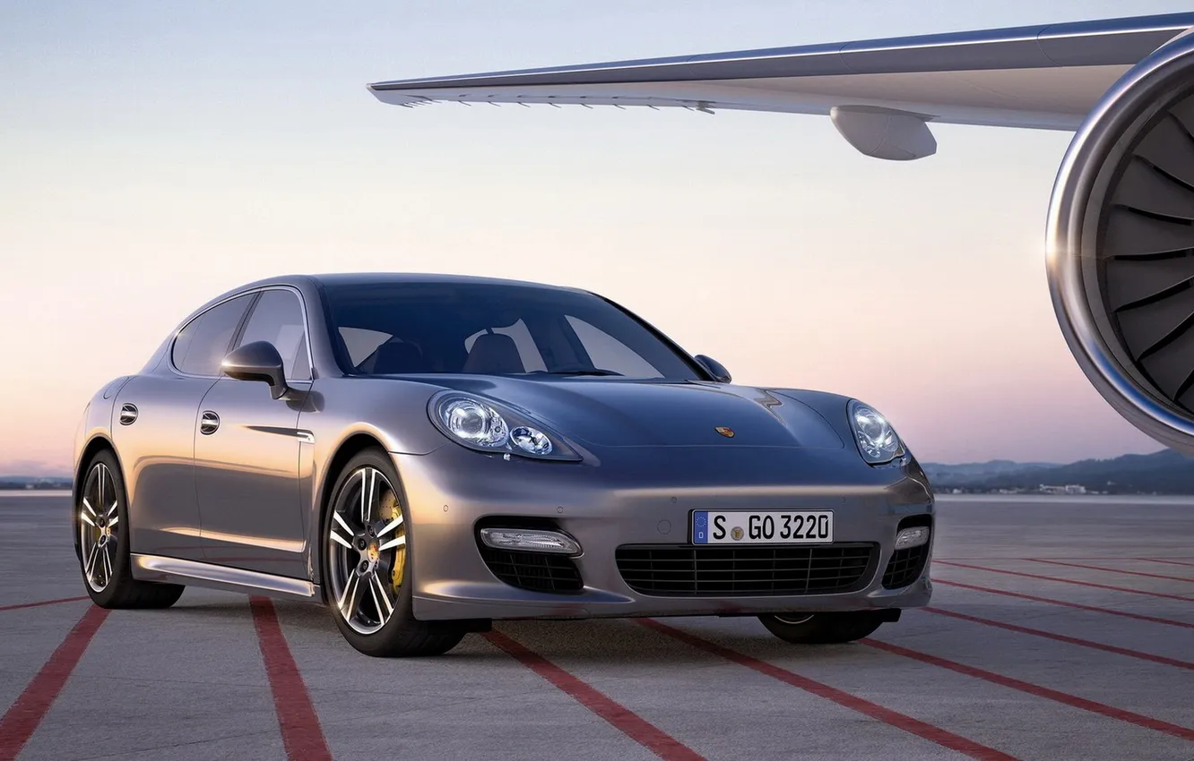 Фото обои серебристый, порш, porsche
