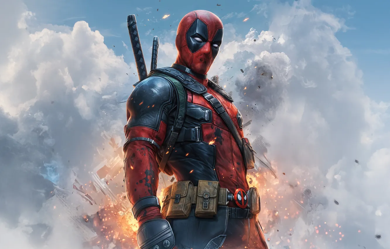 Фото обои marvel, deadpool, superhero