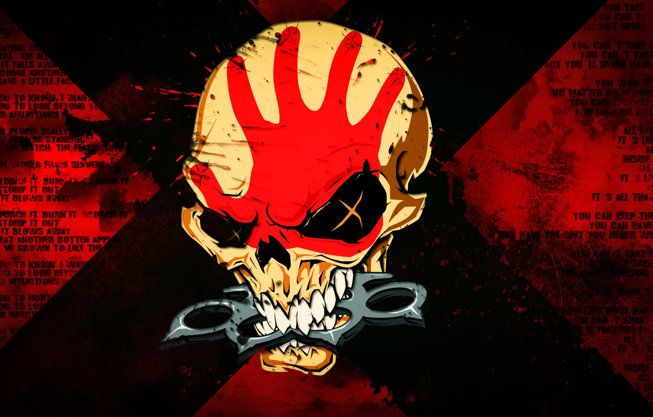 Фото обои череп, metal, метал, Five Finger Death Punch, 5FDP, FFDP, 5 Finger Death Punch, Groove metal