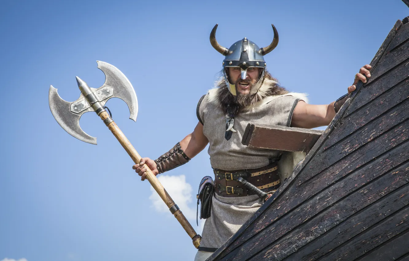 Фото обои warrior, Viking, helmet