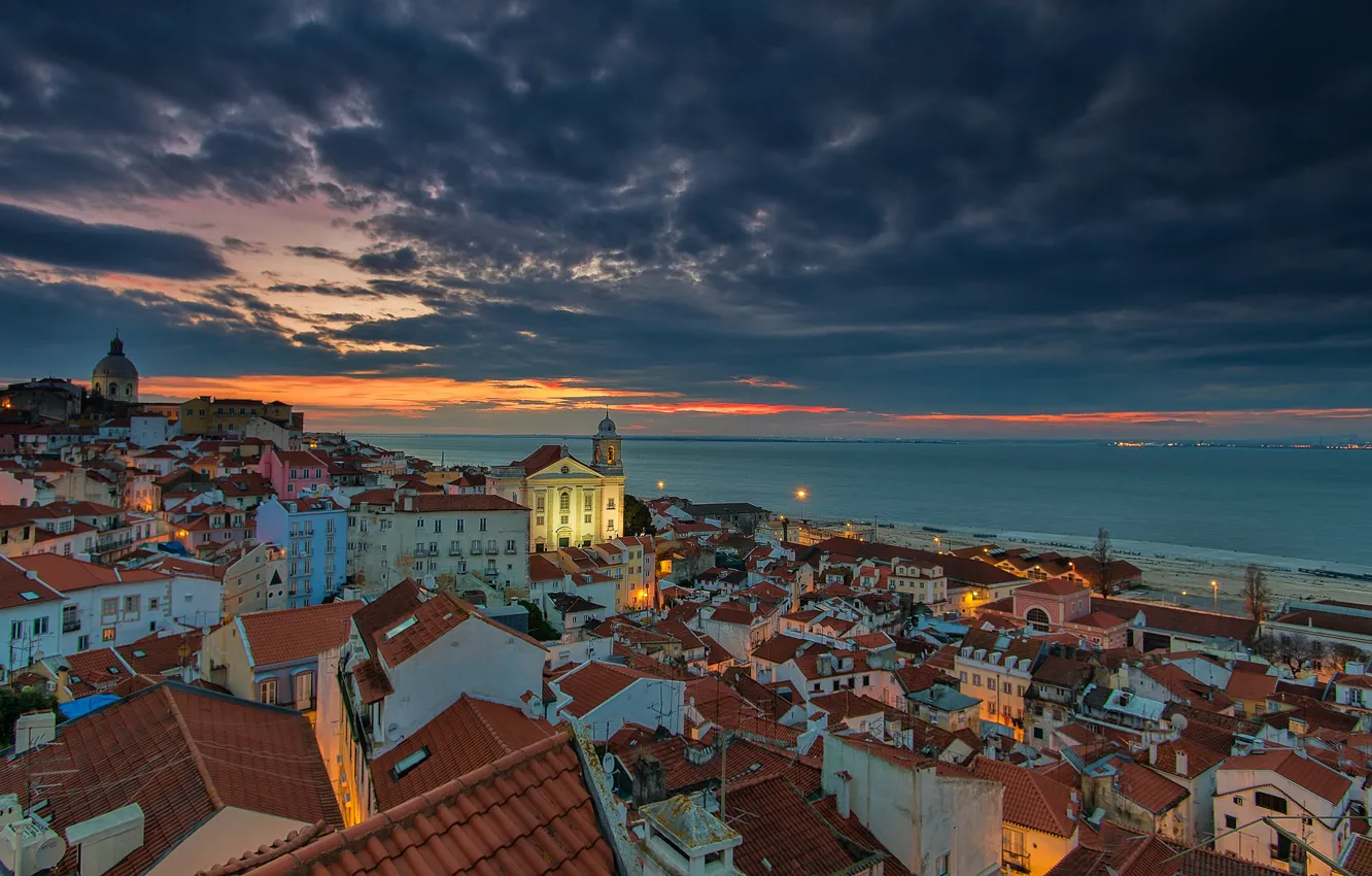 Фото обои sunrise, Portugal, lisbon