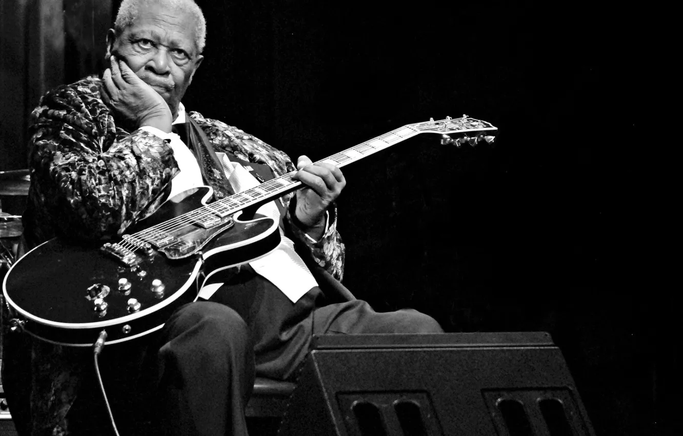 Фото обои music, guitar, Blues, musician, stage, Lucille, speaker, B. B. King