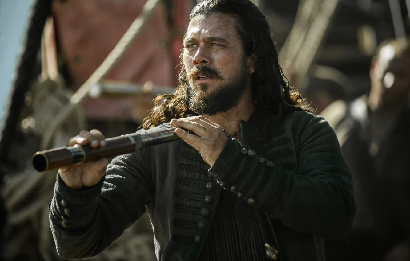 Фото обои Джон Сильвер, Black Sails, Чёрные паруса, Люк Арнольд