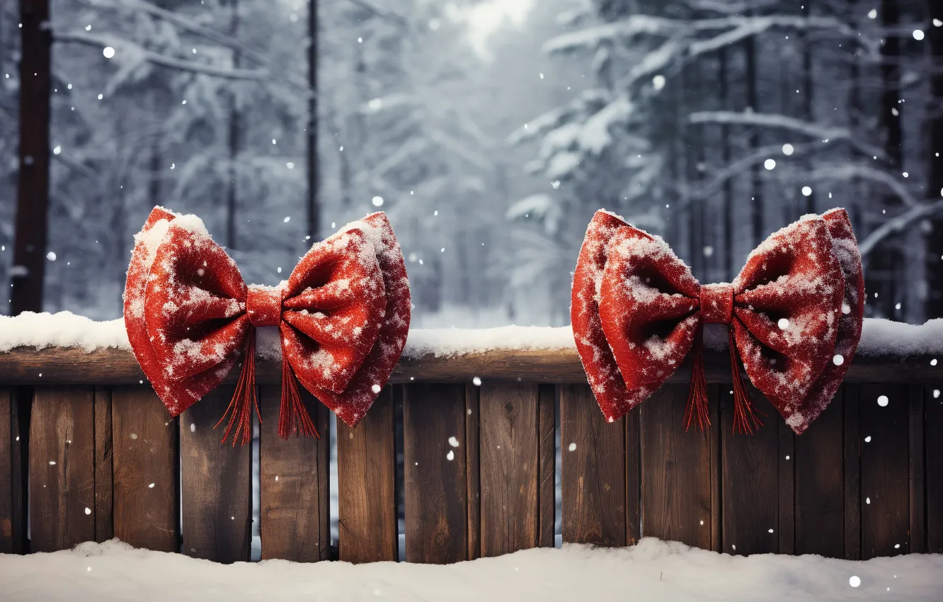 Фото обои зима, снег, украшения, ночь, Новый Год, Рождество, rustic, new year