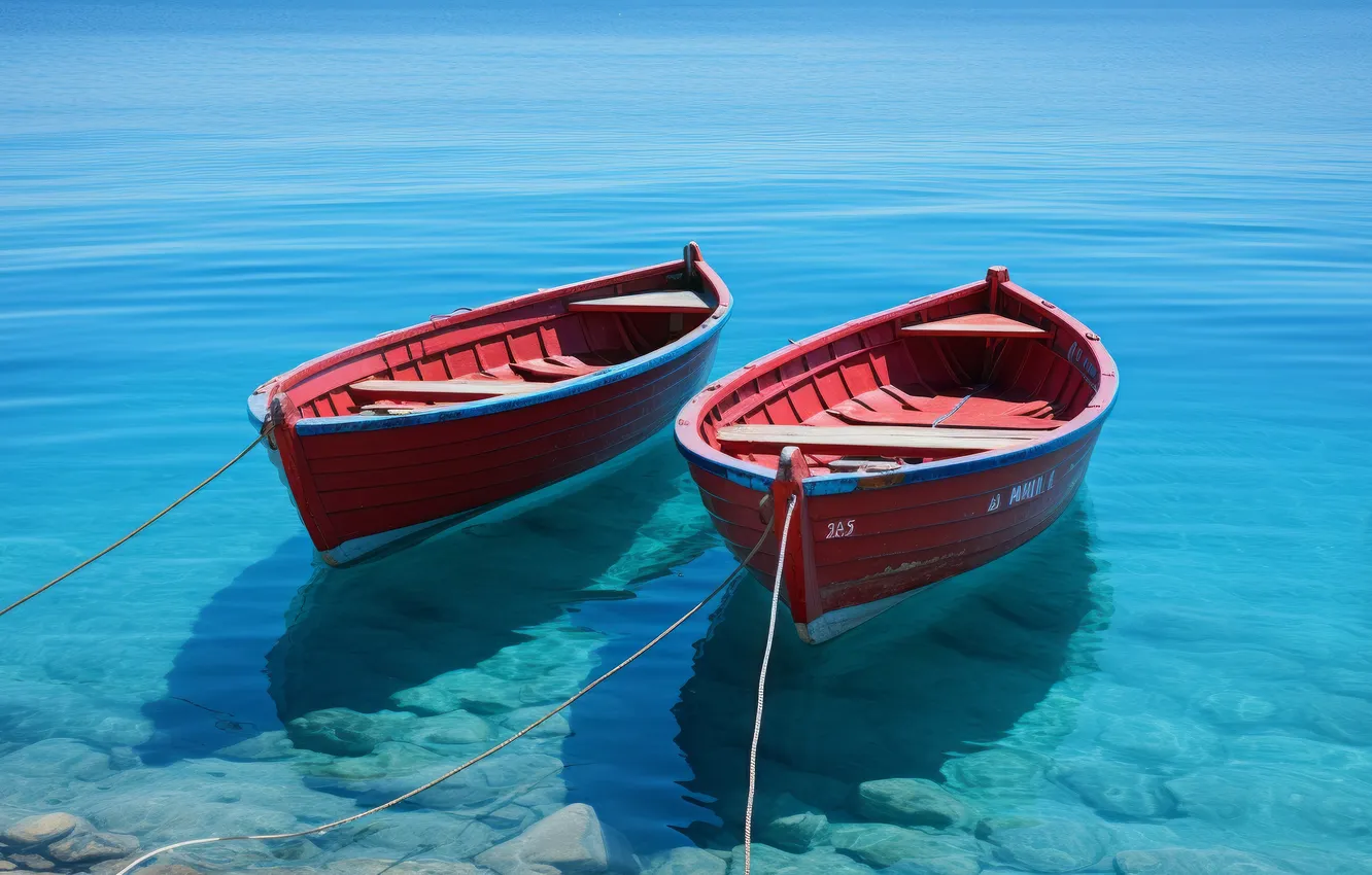 Фото обои Water, Sea, Boats, Pier, Bottom