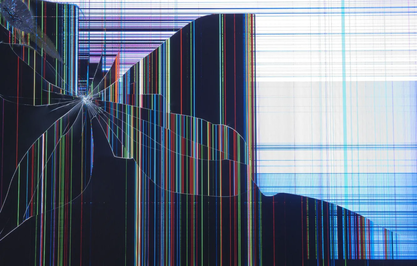 Фото обои Монитор, Текстура, Broken, Треснутый, Broken Cracked TV Screen Video, TV Screen, Сломанный, Экран телевизора