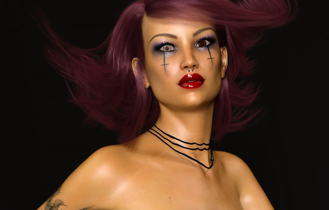 Фото обои взгляд, девушка, фон