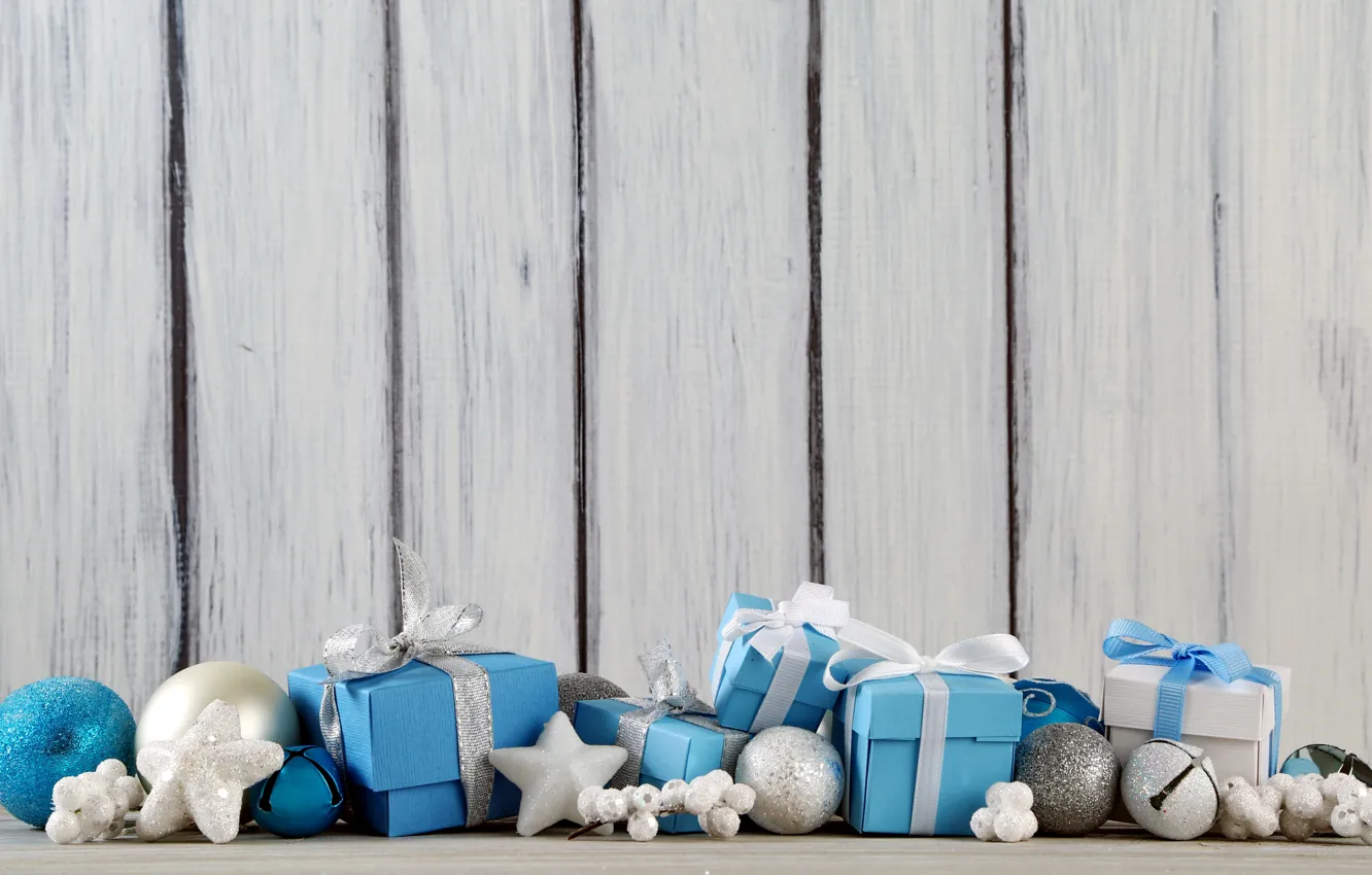 Фото обои украшения, шары, Новый Год, Рождество, подарки, Christmas, New Year, decoration