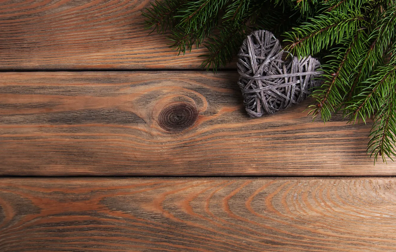 Фото обои украшения, сердце, Новый Год, Рождество, love, christmas, heart, wood