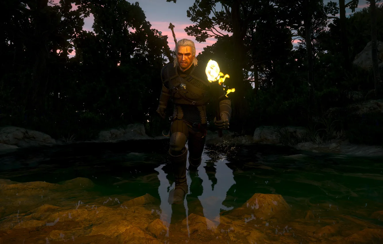Фото обои Геральт, Ведьмак 3 Дикая Охота, Witcher 3 Wild Hunt