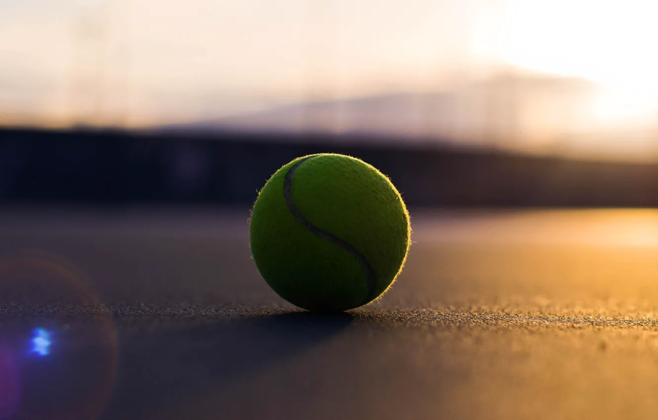 Фото обои макро, свет, спорт, мячи, мячик, мячь, теннис