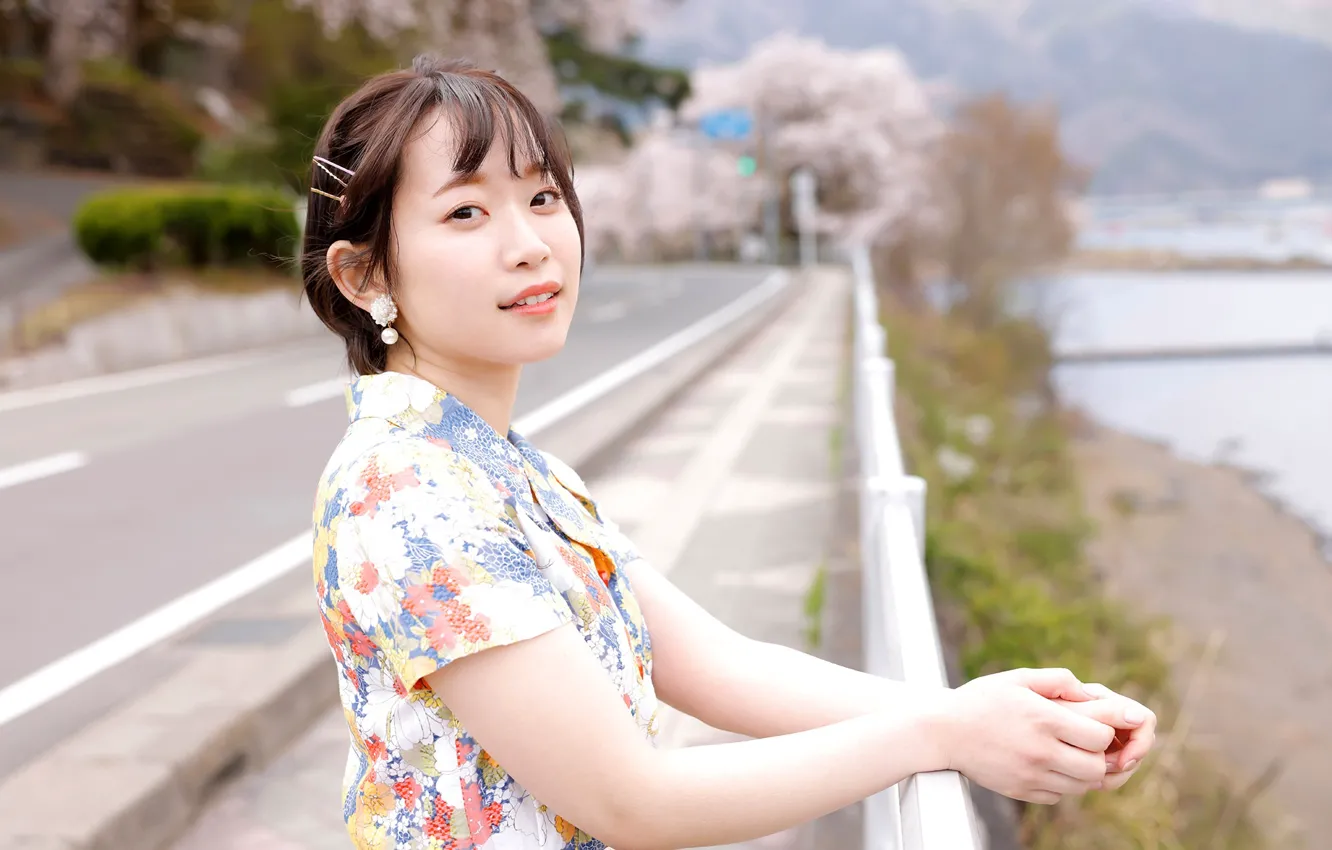 Фото обои Model, Woman, Road, Pretty, Japanese, Outdoor, Yura Kano