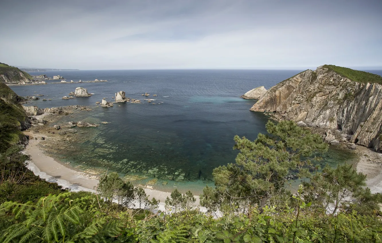 Фото обои пейзаж, природа, побережье, залив