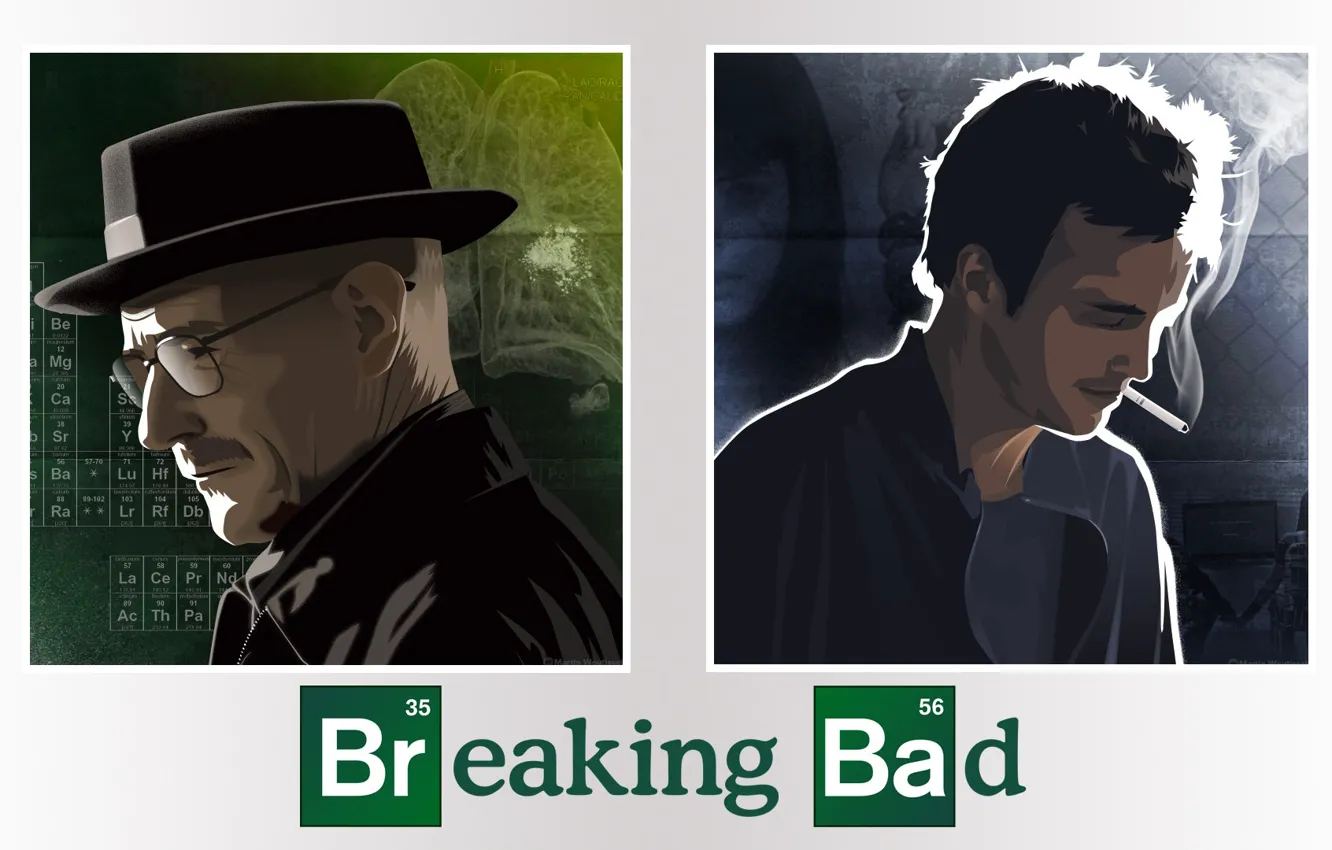 Фото обои сериал, актеры, персонажи, Breaking Bad, во все тяжкие, Брайан Крэнстон, Walter White, Jesse Pinkman
