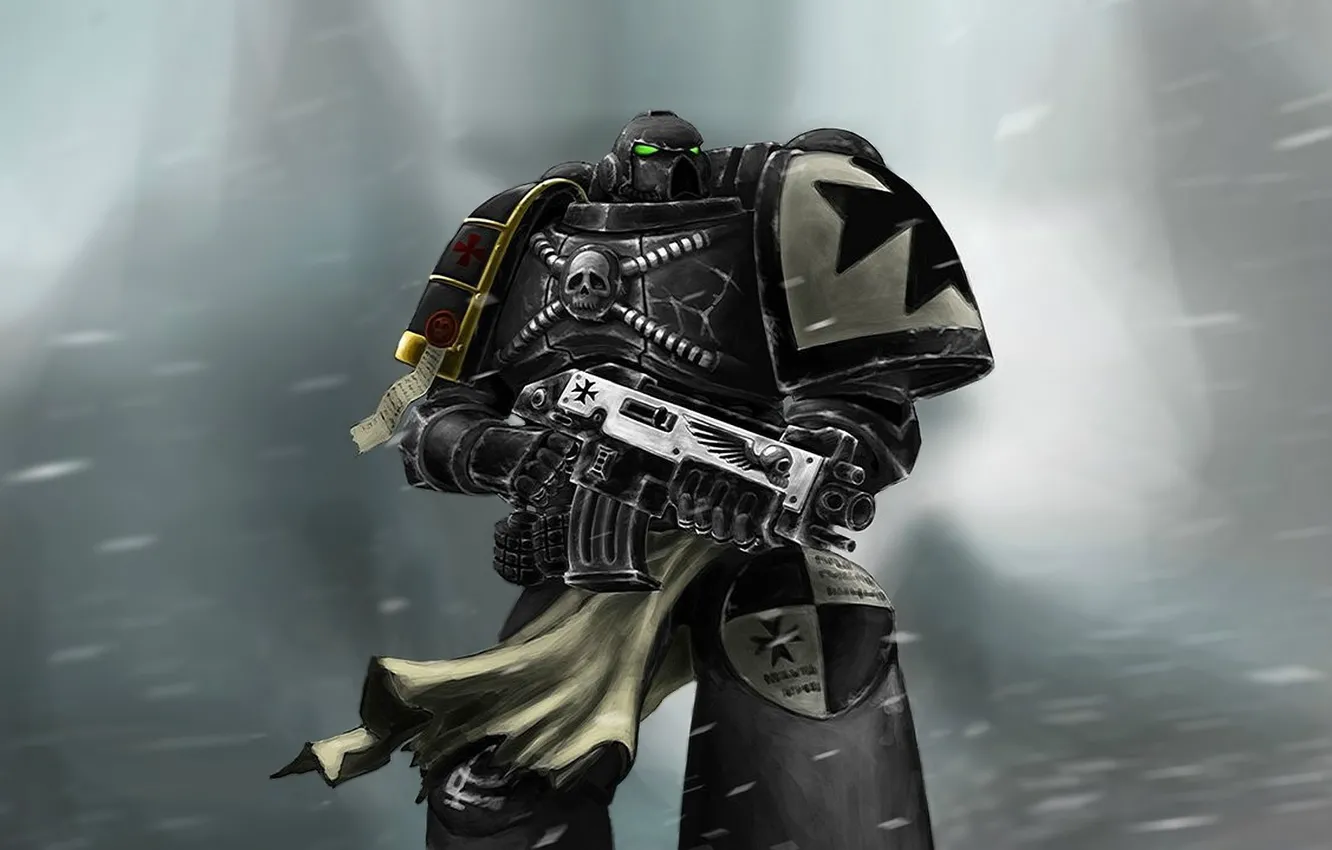 Фото обои Black Templars, space marine, болтер, силовая броня, Warhammer 40 000, w40k