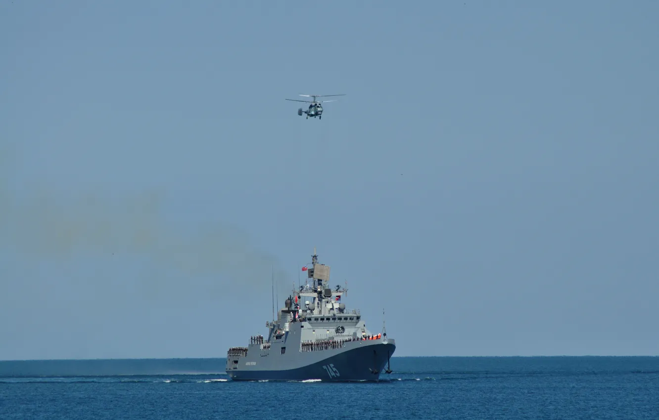 Фото обои вертолет, ВМФ, Фрегат, Черное море, &ampquot;Адмирал Григорович&ampquot;