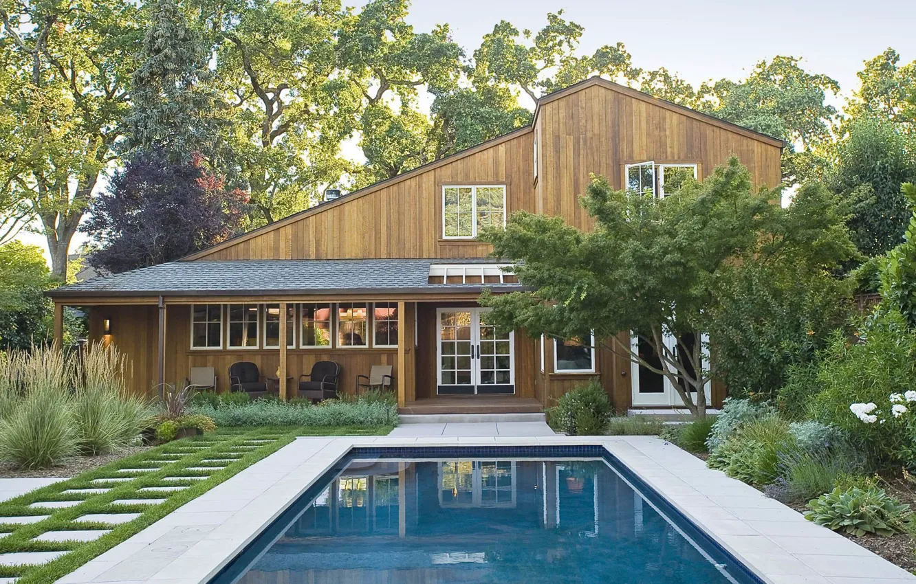 Фото обои бассейн, сад, Калифорния, архитектура, Sonoma, ранчо, by Marcus & Willers Architects, Sea Ranch