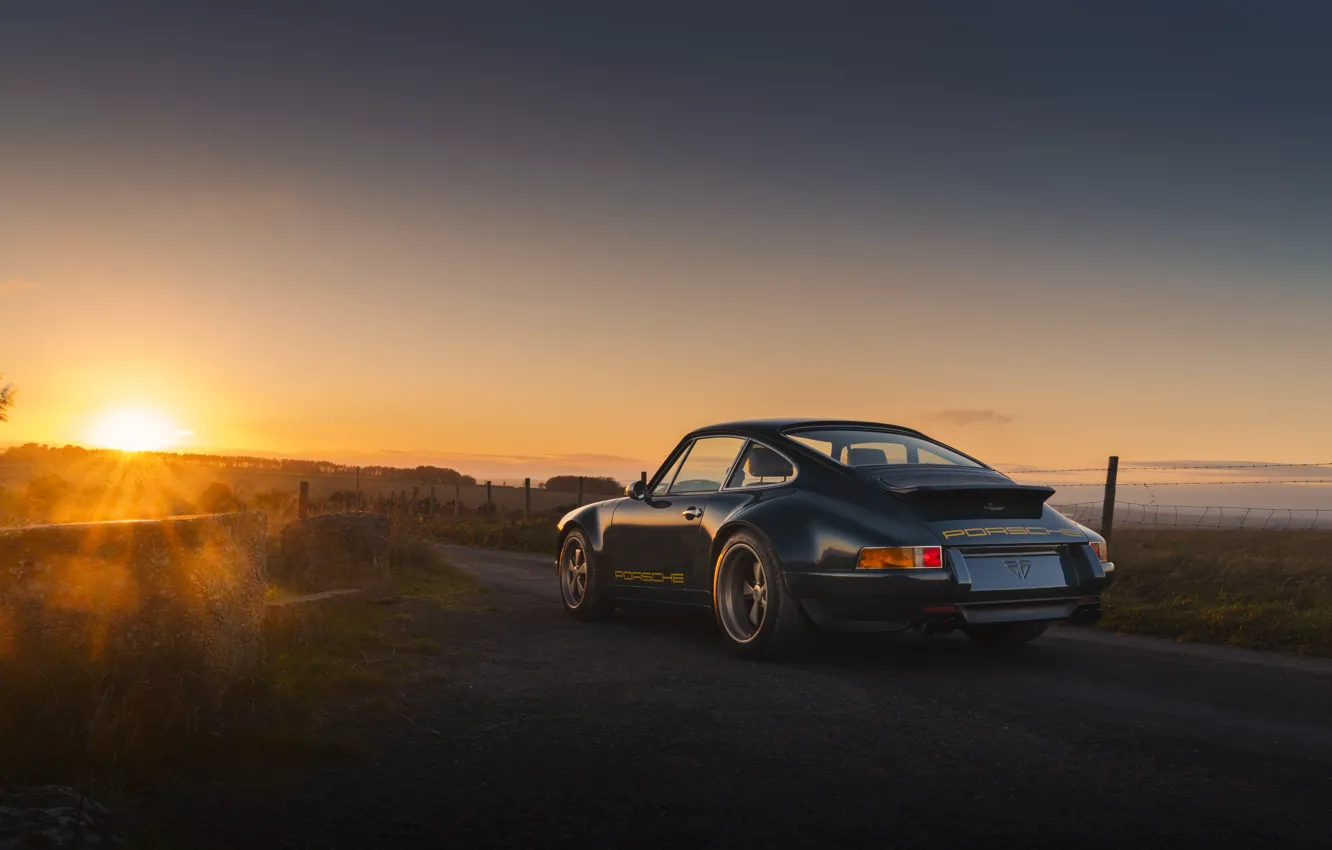 Фото обои car, 911, Porsche, sunset, sun, 964, Theon Design Porsche 911