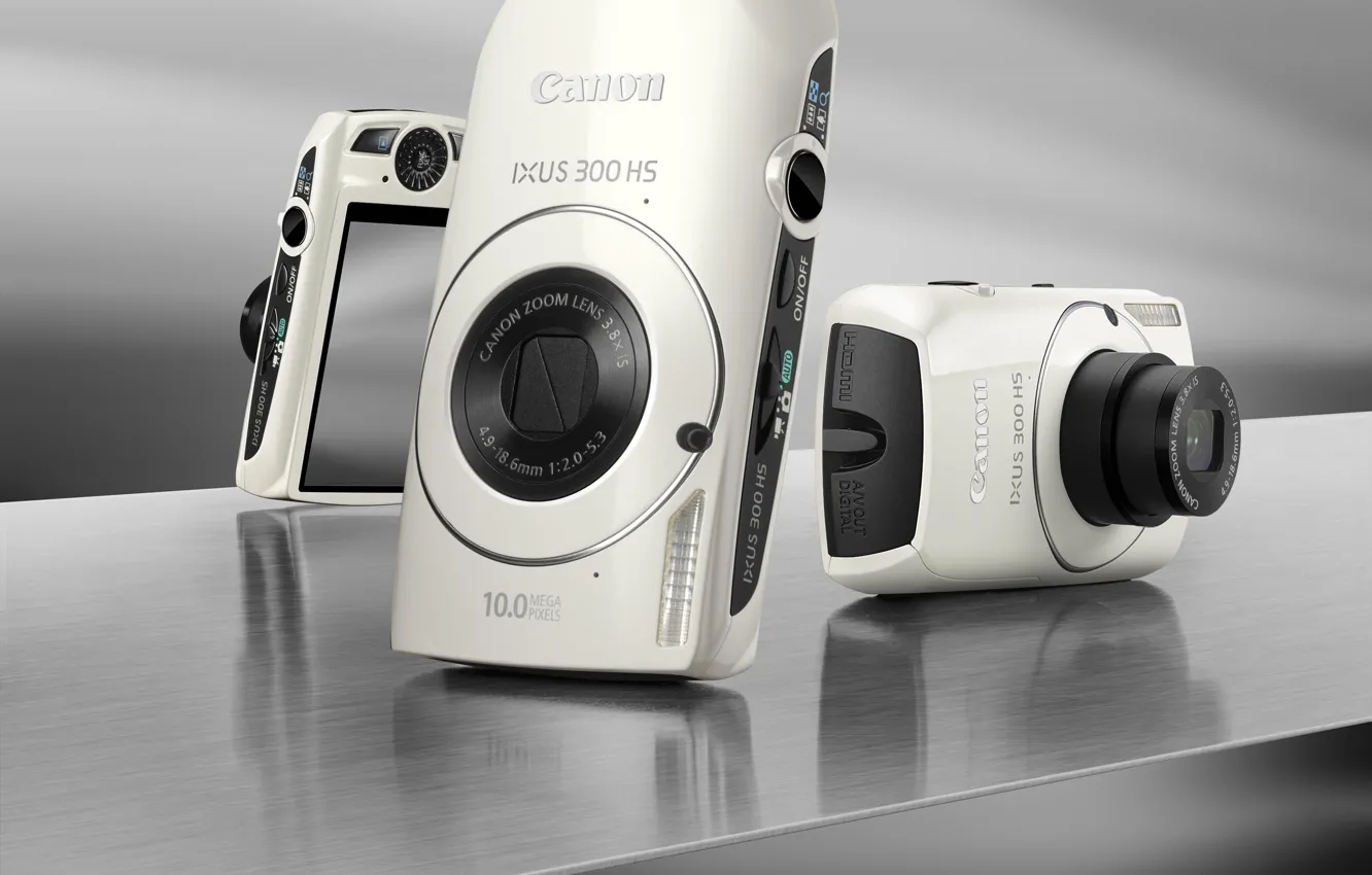 Фото обои Фотоаппарат, черно-белое, Canon, IXUS 300 HS