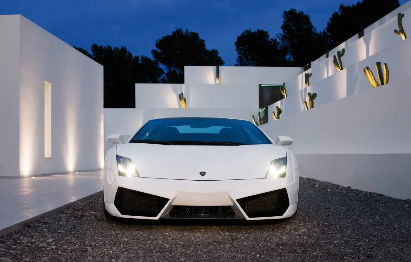 Фото обои Lamborghini, white, sportcar