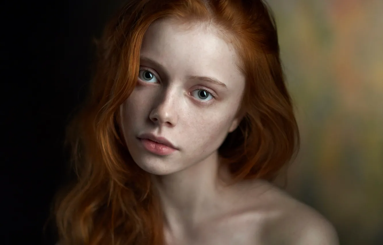 Фото обои портрет, веснушки, прелесть, рыжеволосая, Alexander Vinogradov, Екатерина Ясногородская
