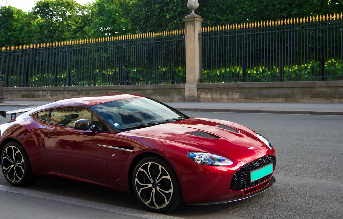 Фото обои Aston Martin, Paris, Red, France, V12, Supercar, Zagato