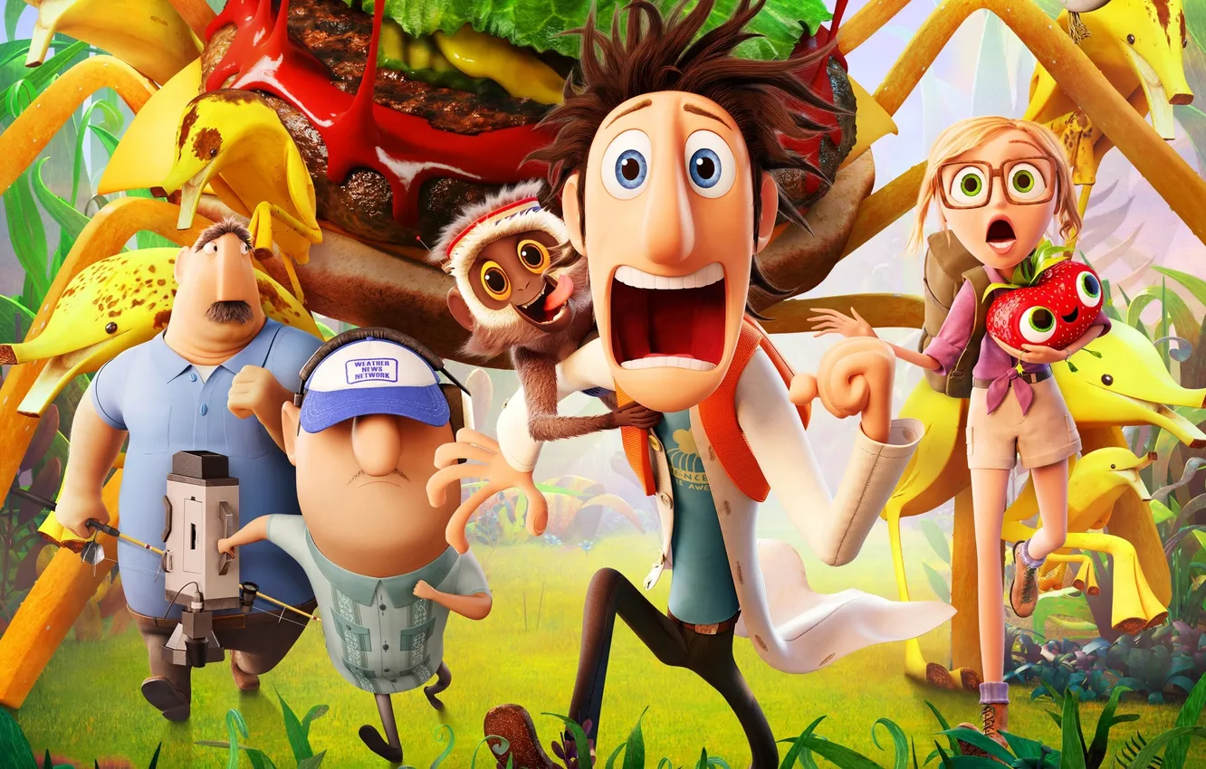 Фото обои мультфильм, 2013, Movie, Месть ГМО, Облачно, возможны осадки, Cloudy with a Chance of Meatballs2