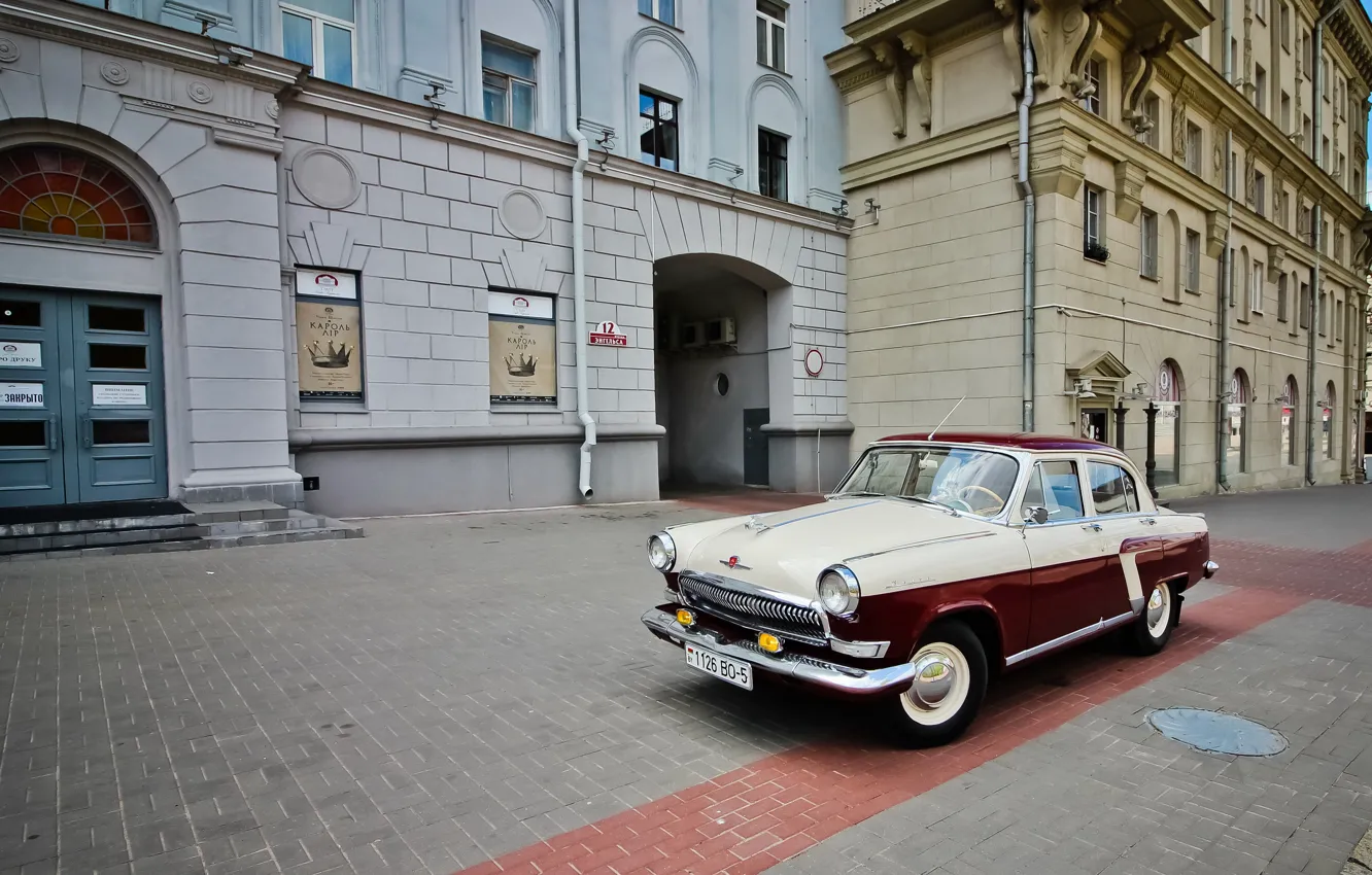 Фото обои машина, улица, Минск, Волга Газ-21