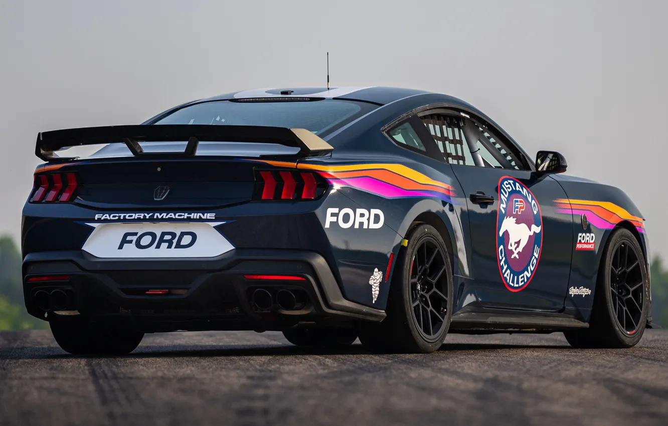 Фото обои Mustang, Ford, Форд, вид сзади, 2024, Dark Horse, R Race Car, Ford Mustang Dark Horse …