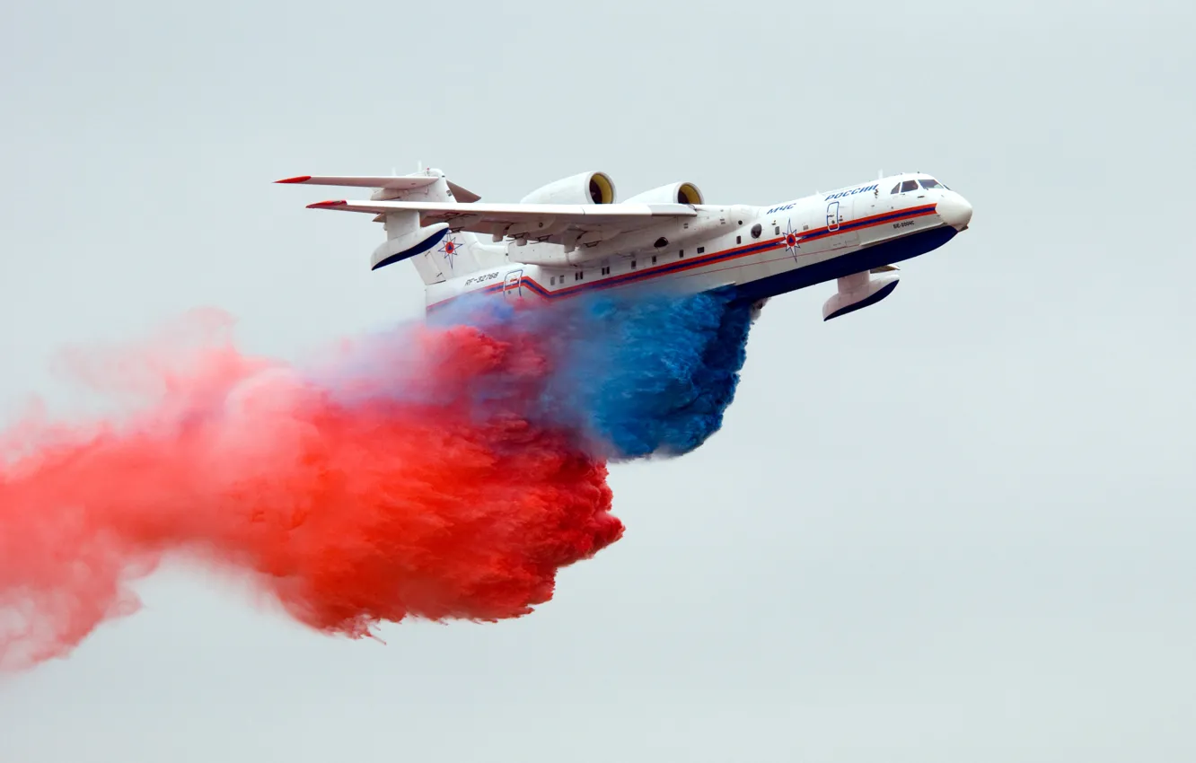 Фото обои МАКС-2009, российский самолёт-амфибия, Бе-200