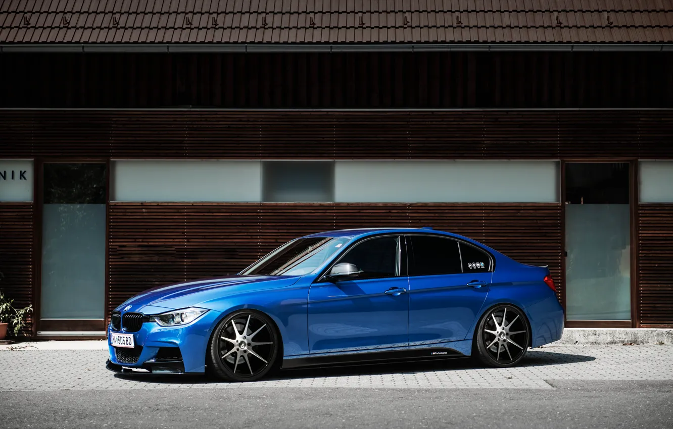 Фото обои BMW, Синяя, БМВ, Диски, Tuning, F30