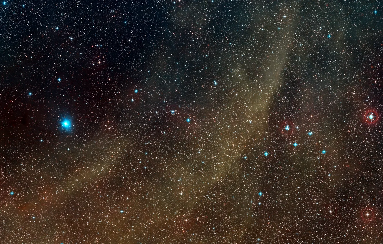 Фото обои Stars, Constellation Vela, B-type subgiant, Velorum Cluster, Omicron Velorum, B-star, Blue-white B-type subgiant star